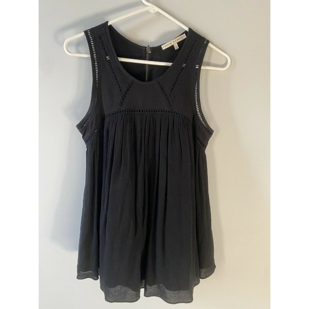 search for sanity women's small sleeveless tank top black flowy boho 